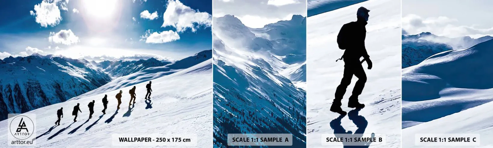Fototapet Prov Standard Eco - Erövrarnas lag - Bergsvandring, Landskap, Alperna - 100x30 cm