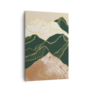 Canvastavla - Bild på duk - Gyllene bergstoppar - 70x100 cm