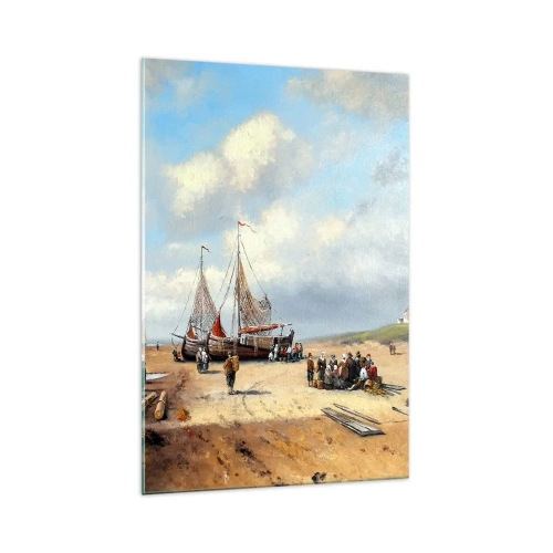 Glastavla - Bild på glas - Efter en lyckad fångst - 70x100 cm