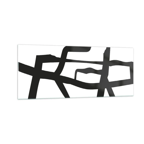 Glastavla - Bild på glas - Svartvit konstruktion - 100x40 cm