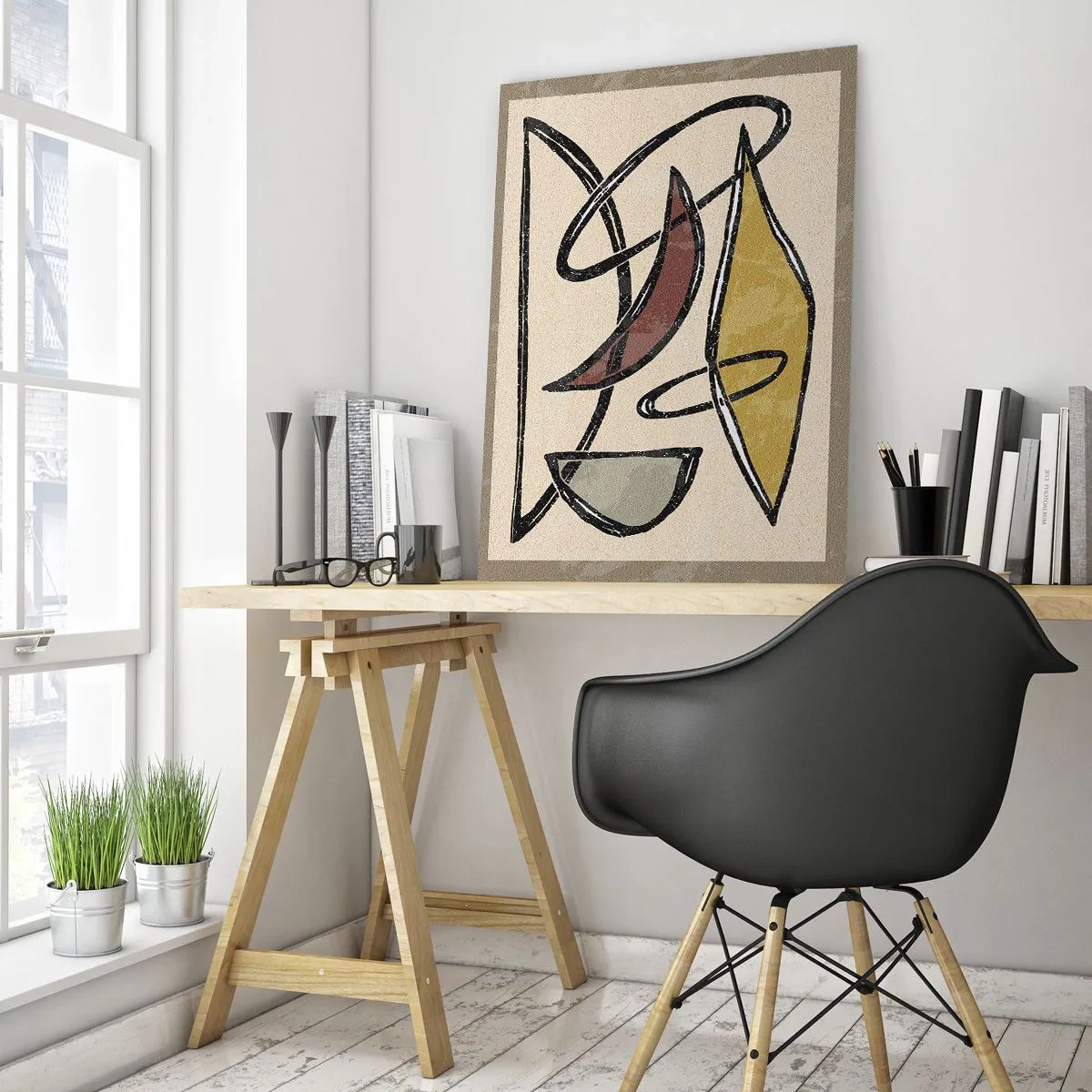 Glastavla - Bild på glas - Vertikaler och nivåer - 50x70 cm