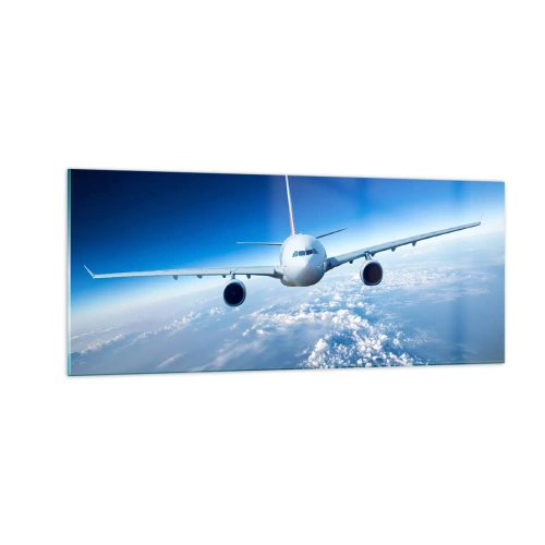 Glastavla - Bild på glas - Jag flyger för jag vill - 100x40 cm