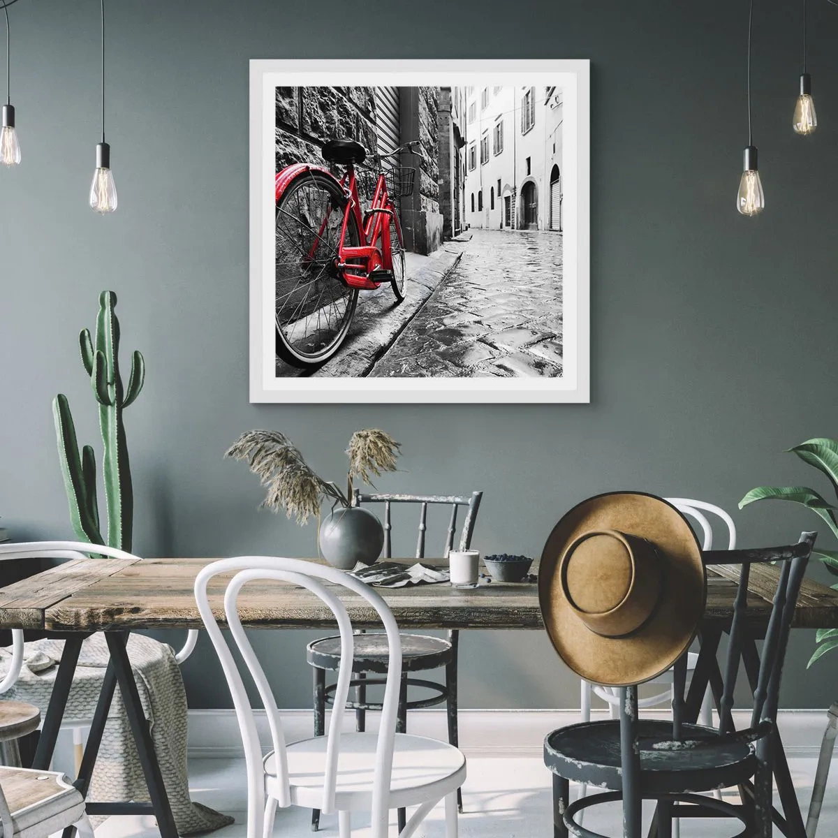 Affisch i vit ram - Den riktiga skönheten åldras inte - 40x40 cm