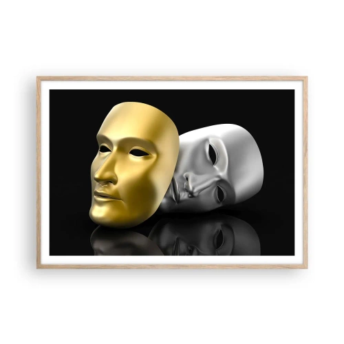 Affisch i ram av ljusek - Livet är teater - 100x70 cm