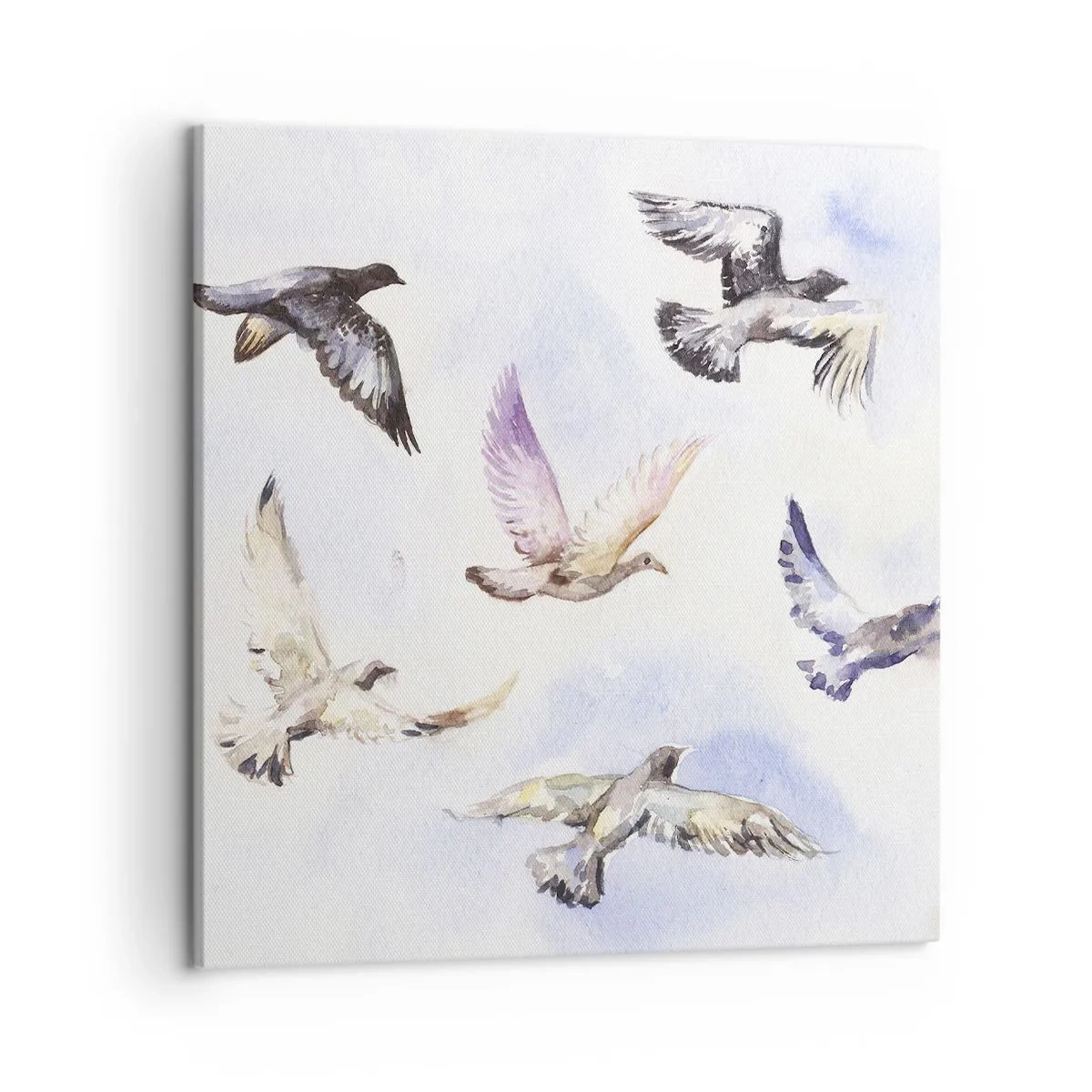 Canvastavla - Bild på duk - Frihet i grått och blått - 50x50 cm