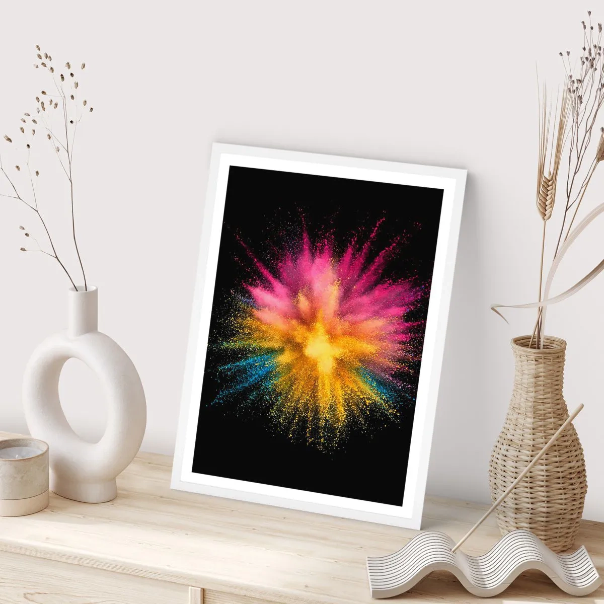 Affisch i vit ram - Färgerna föds  - 61x91 cm