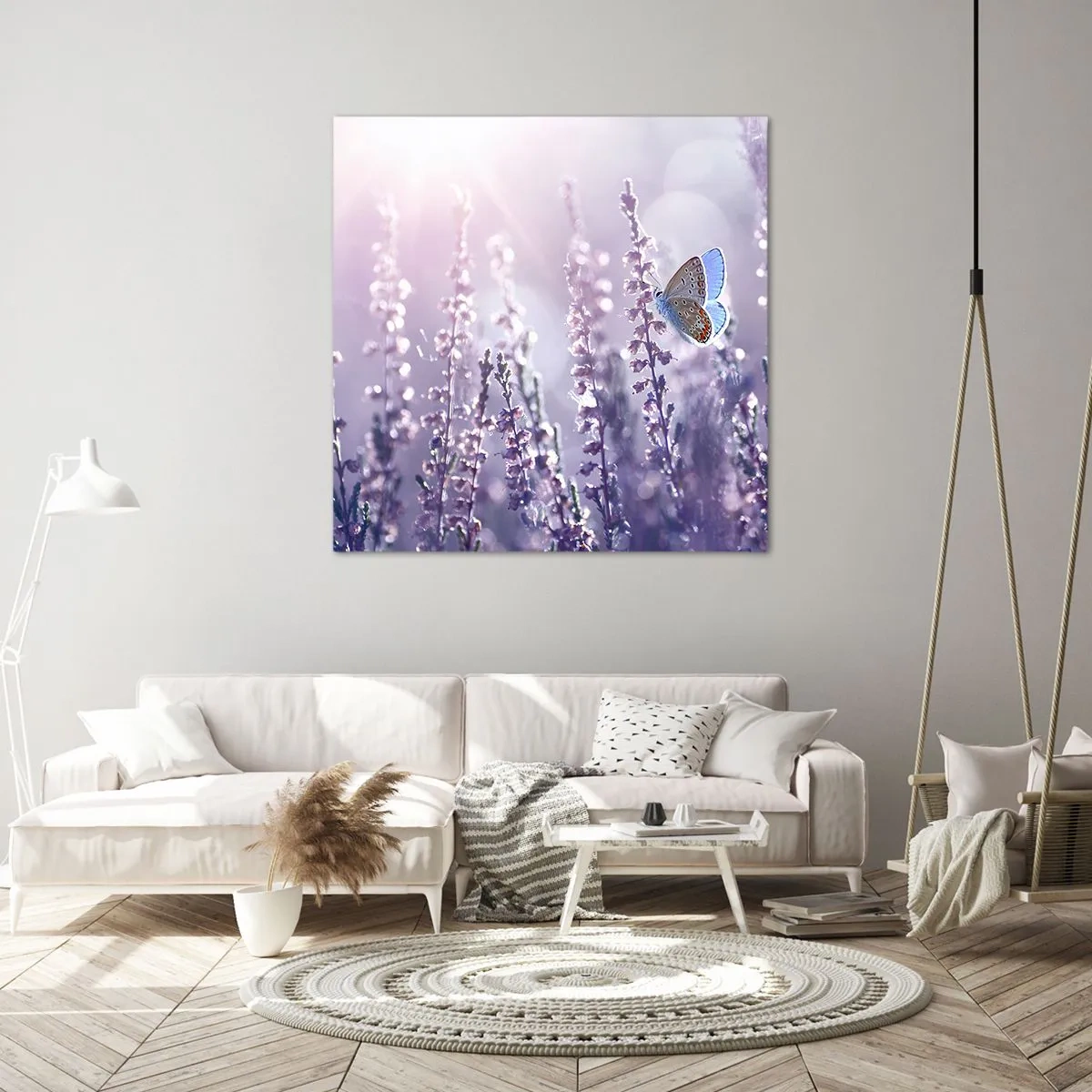 Canvastavla - Bild på duk - En fjärils kyss - 30x30 cm