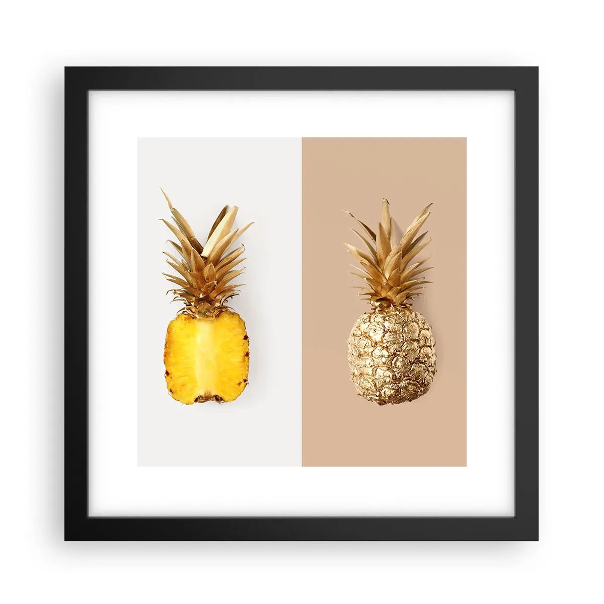 Affisch i svart ram - Ananas för oss - 30x30 cm