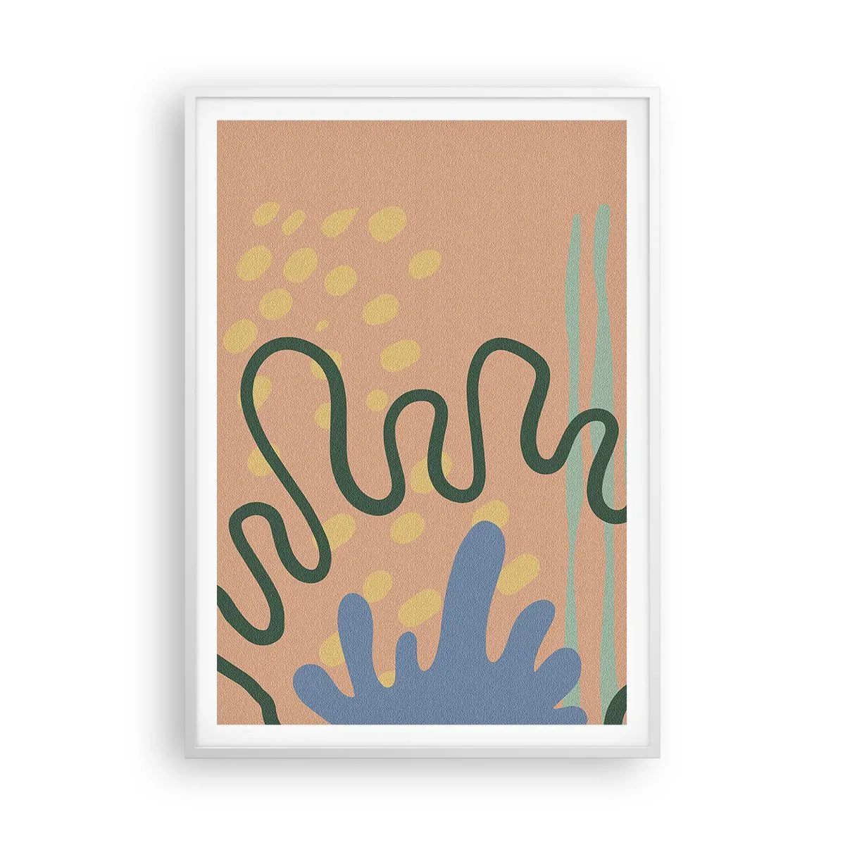 Affisch i vit ram - Abstraktion: naturens mångfald - 70x100 cm