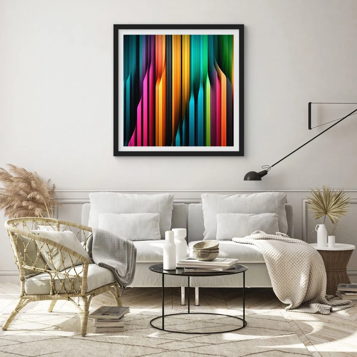 Affisch i svart ram - Lysande orgel - 50x50 cm
