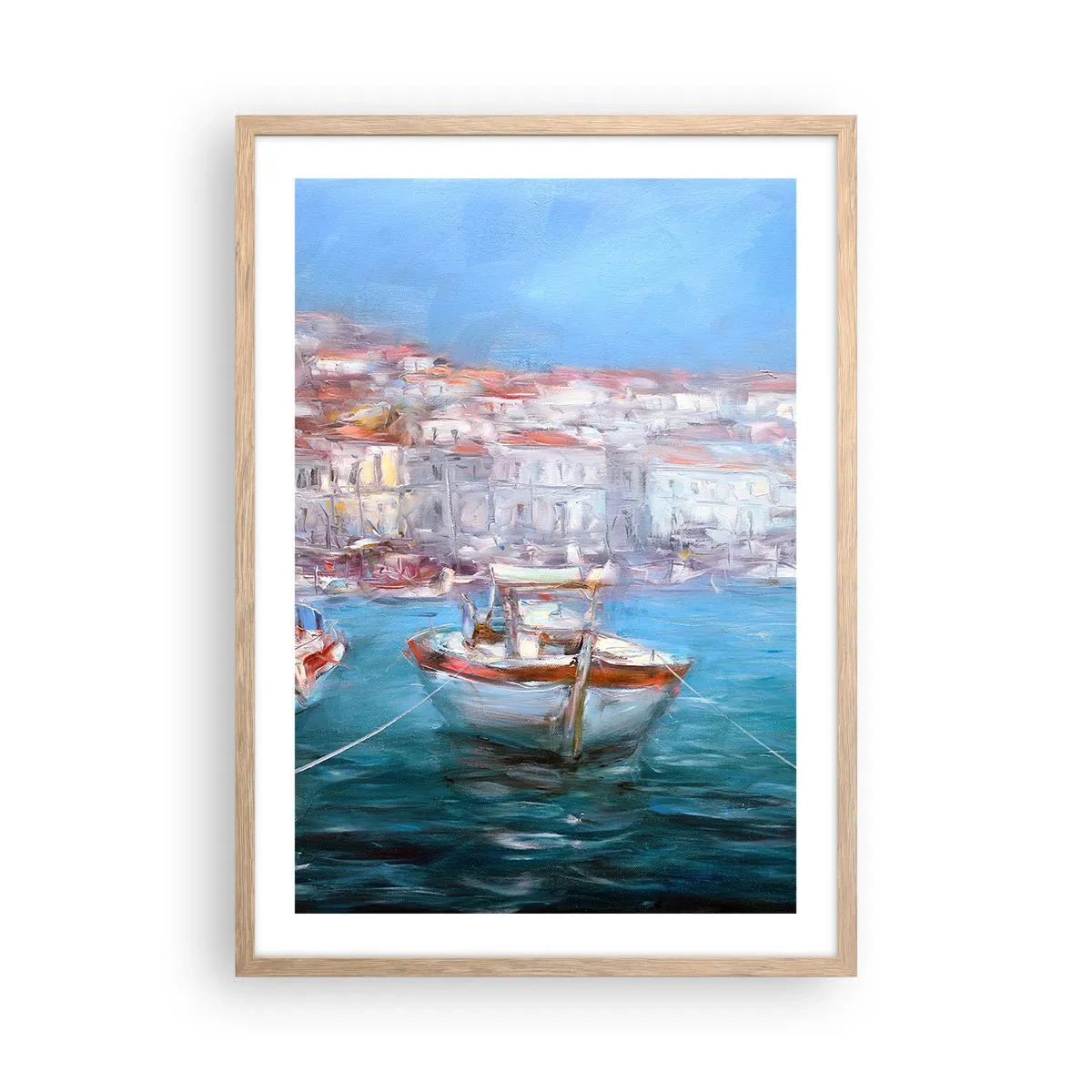 Affisch i ram av ljusek - Italiensk vik - 50x70 cm