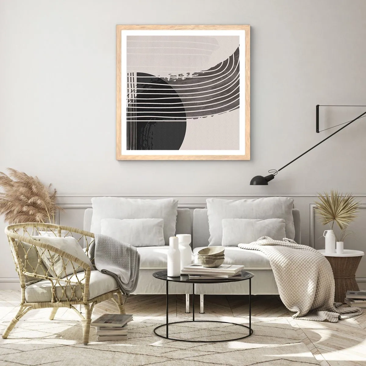 Affisch i ram av ljusek - Dit och tillbaka - 60x60 cm