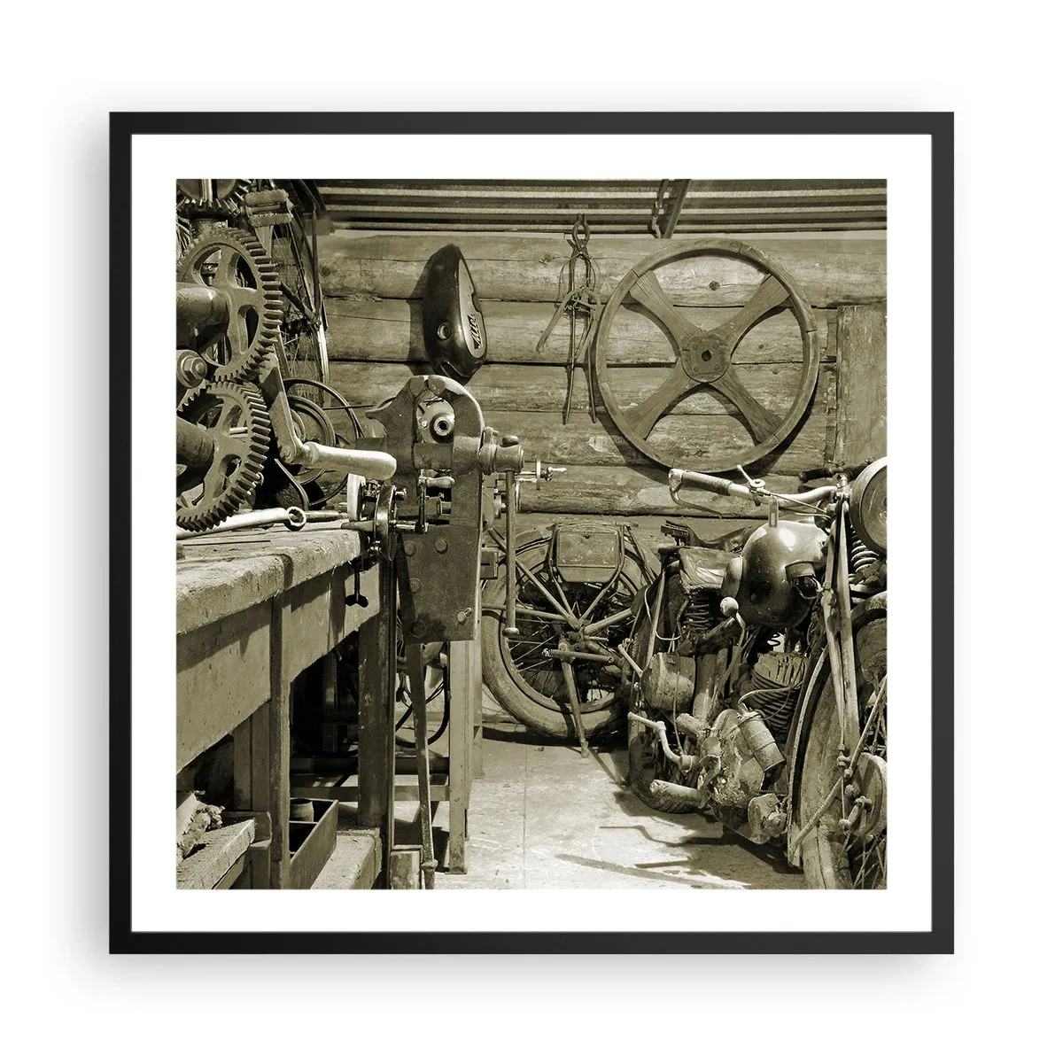 Affisch i svart ram - I onkel Lasses skjul - 60x60 cm