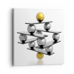 Canvastavla - Bild på duk - Guld-silver balans - 30x30 cm