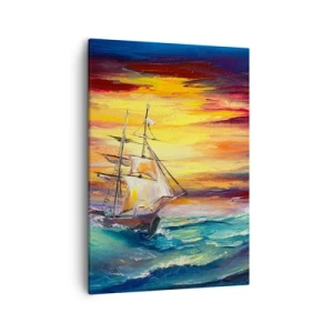 Canvastavla - Bild på duk - Modigt mot vågorna - 50x70 cm