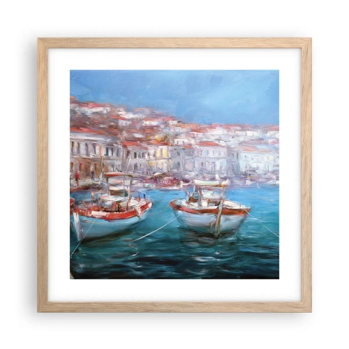 Affisch i ram av ljusek - Italiensk vik - 40x40 cm