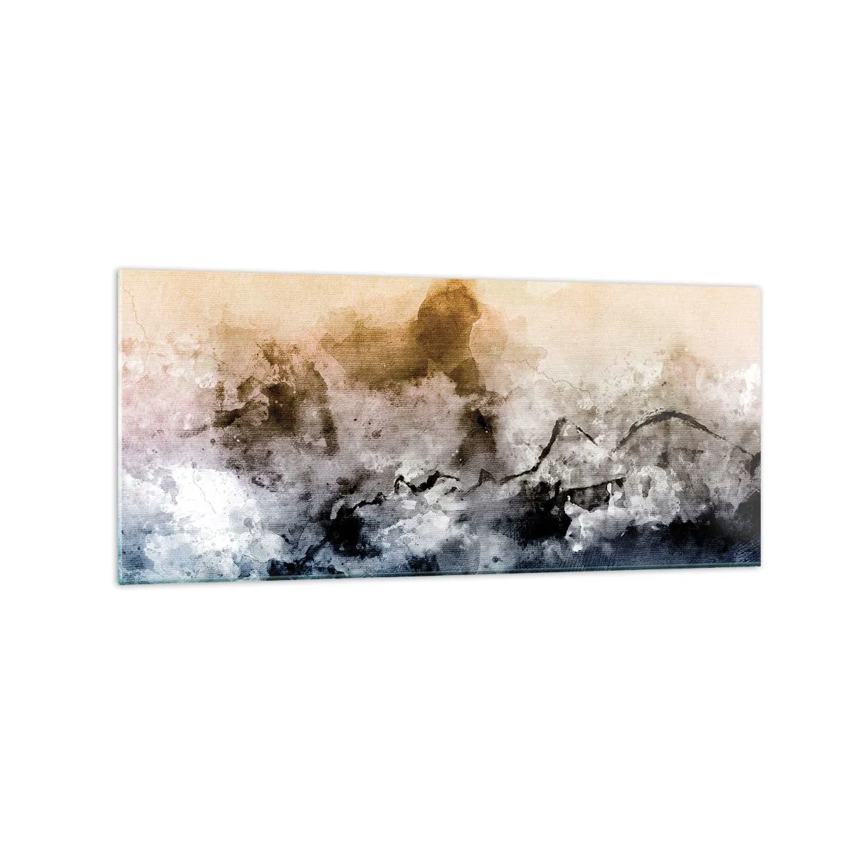 Glastavla - Bild på glas - Dränkta i dimman - 120x50 cm