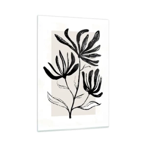 Glastavla - Bild på glas - Skiss för ett herbarium - 80x120 cm