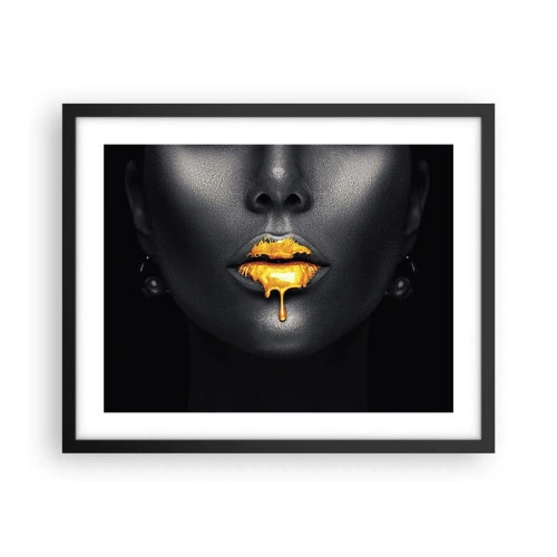 Affisch i svart ram - Guldmun - 50x40 cm