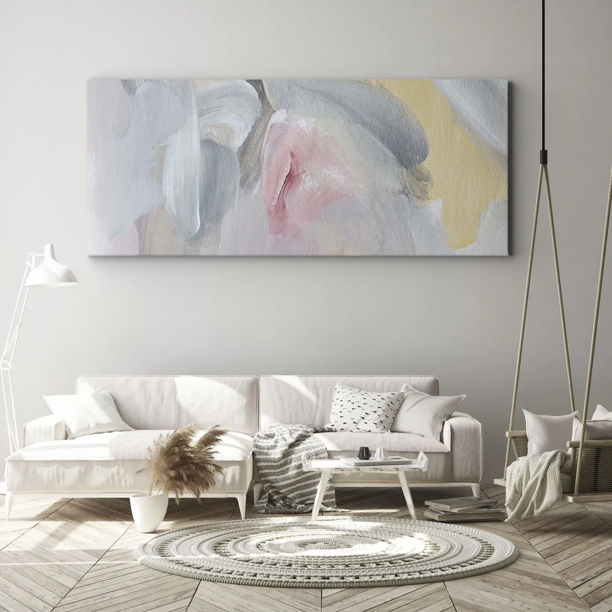 Canvastavla - Bild på duk - I en pastellfärgad värld - 160x50 cm