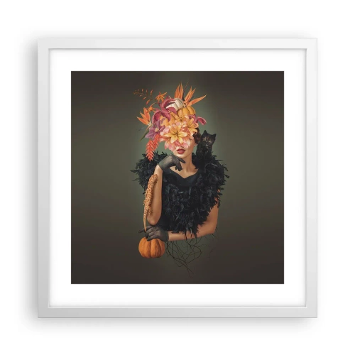 Affisch i vit ram - Häxans troll - 40x40 cm