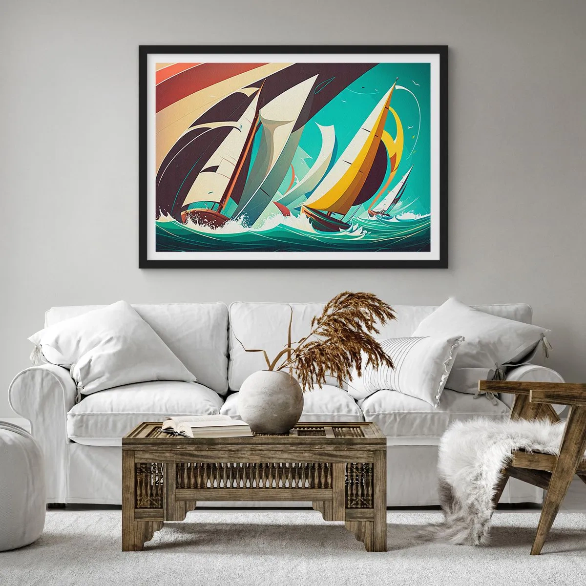Affisch i svart ram - Icke rädda för elementen - 70x50 cm