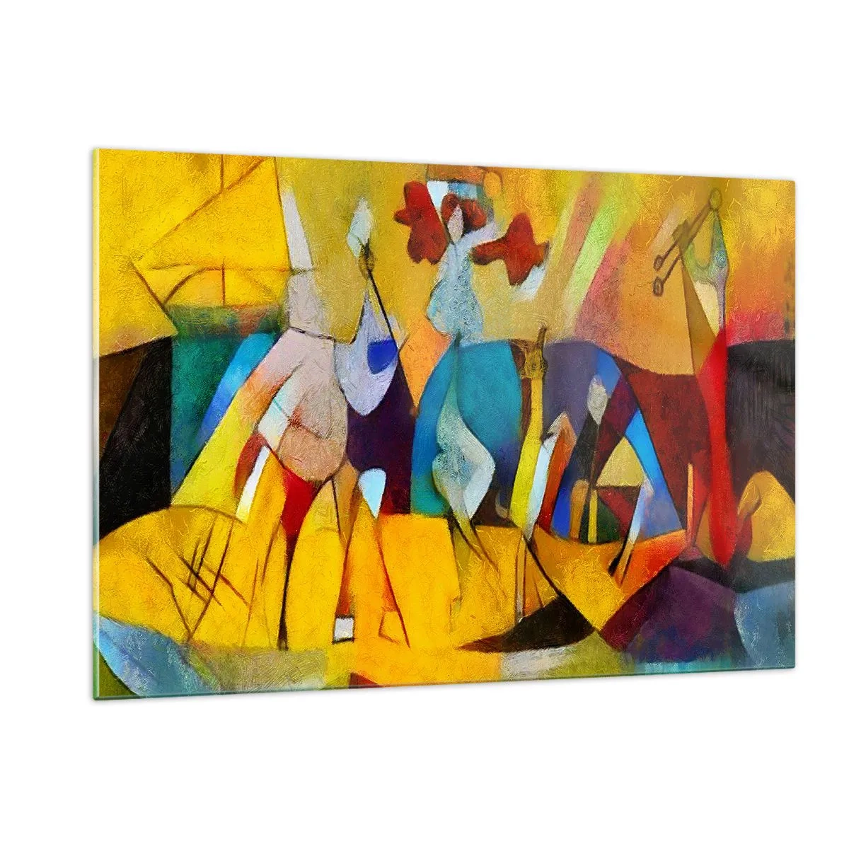 Glastavla - Bild på glas - Sol - liv -glädje - 120x80 cm