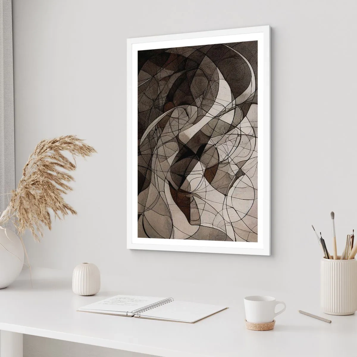 Affisch i vit ram - Cirkulation av jordens färger - 50x70 cm