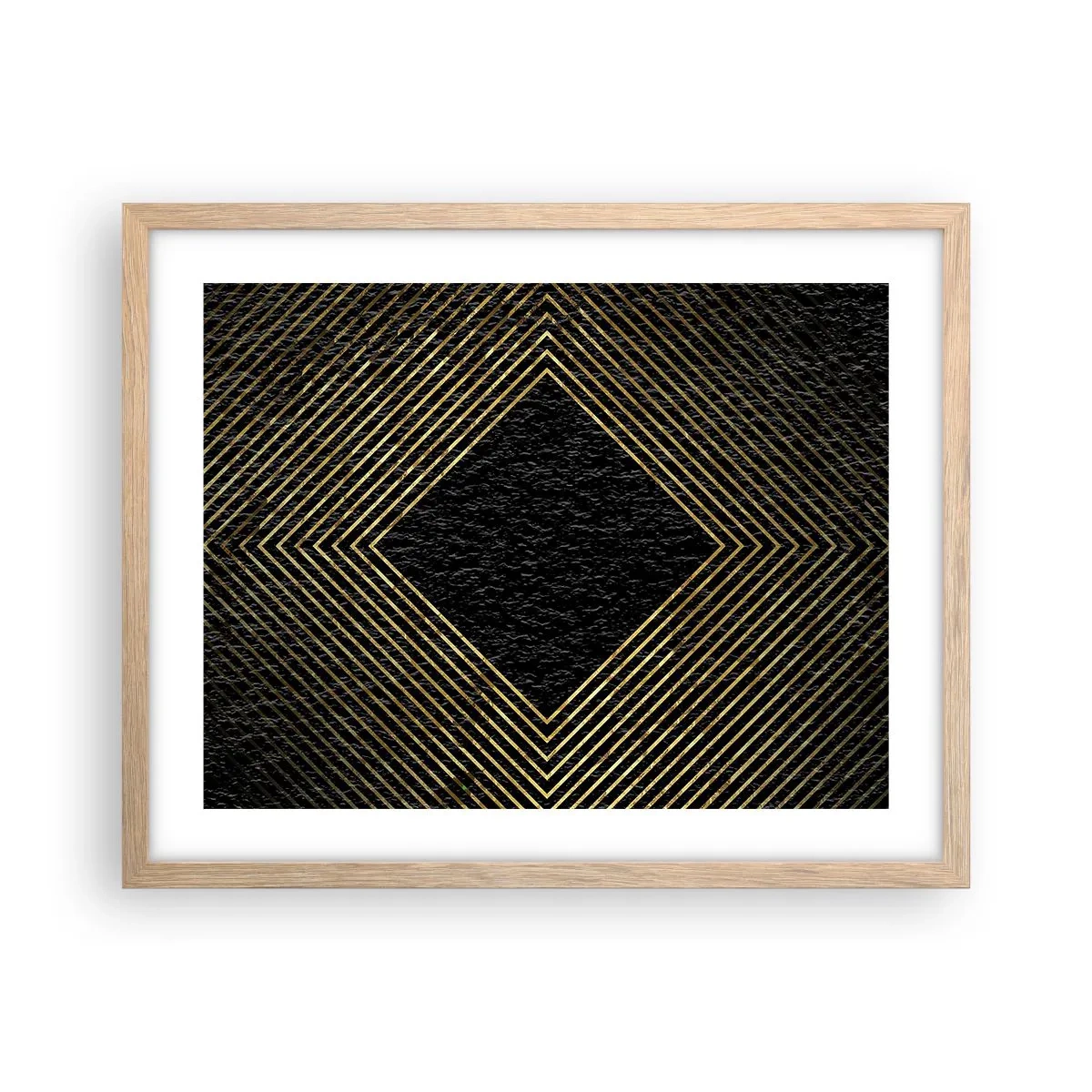 Affisch i ram av ljusek - Geometri i glamourstil - 50x40 cm