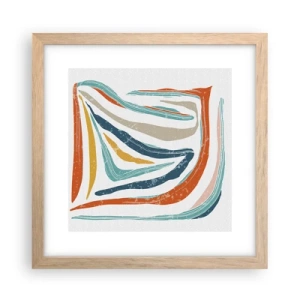 Affisch i ram av ljusek - Vänligt leende abstraktion - 30x30 cm