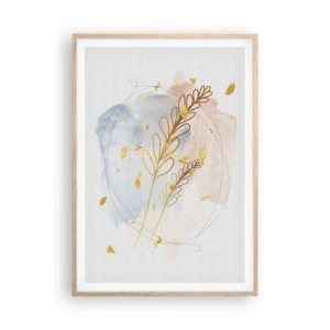 Affisch i ram av ljusek - En gyllene explosion - 70x100 cm