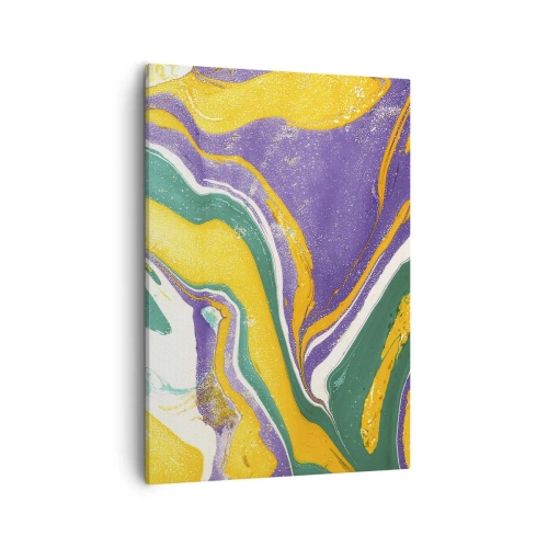 Canvastavla - Bild på duk - Färgvågor - 50x70 cm