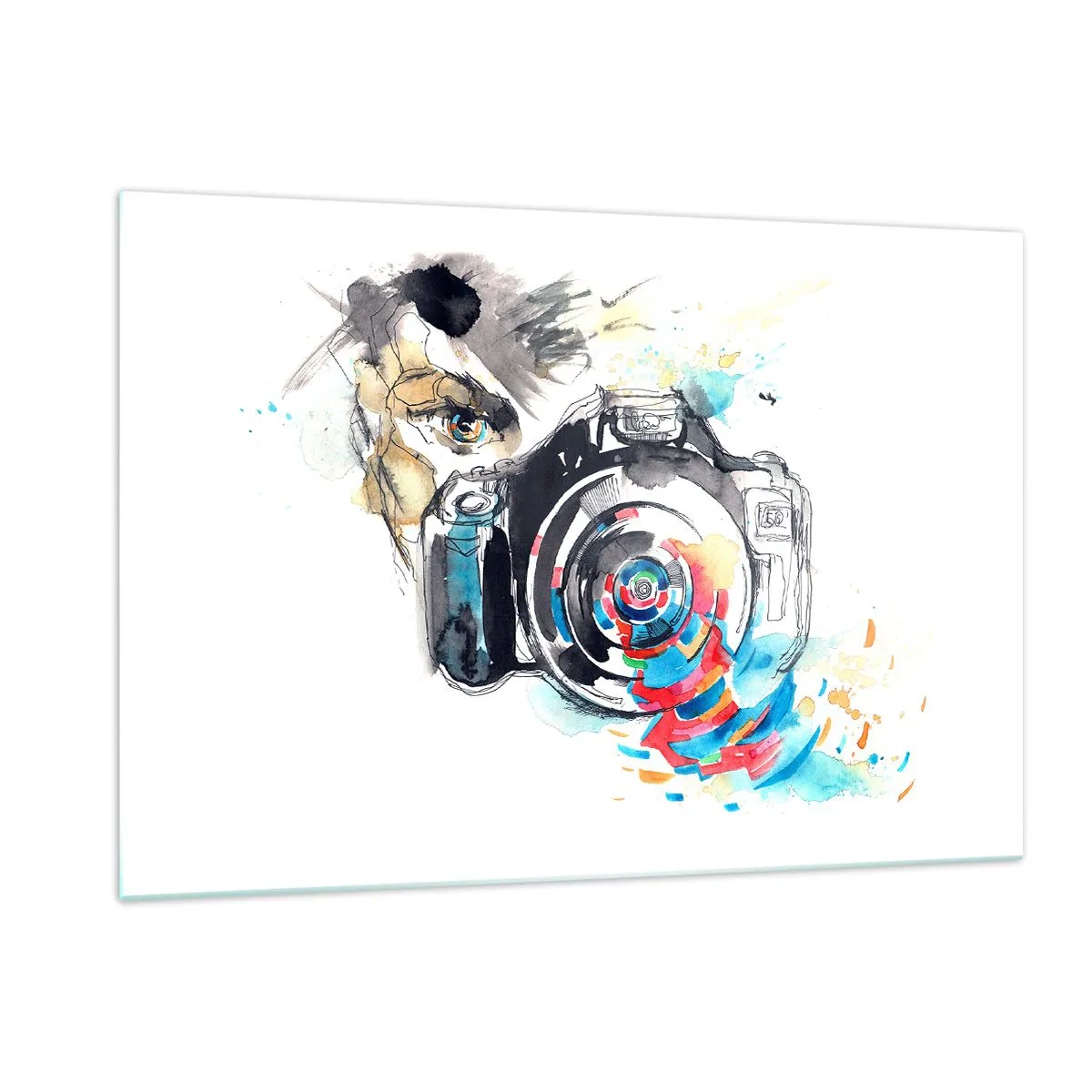 Glastavla - Bild på glas - I objektivets öga - 120x80 cm