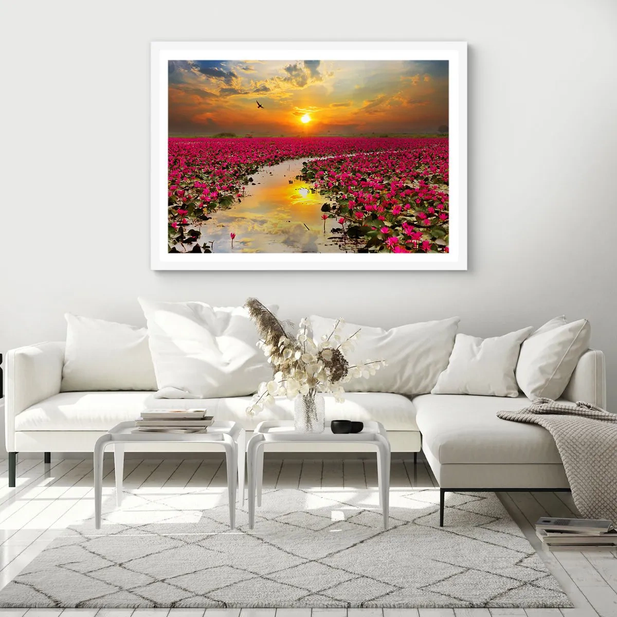 Affisch i vit ram - Sjöns hemlighetsfulla liv - 100x70 cm