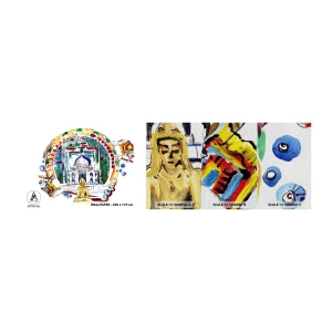 Provbit av fototapet Premium Sand - Indiska världsbalansen - Buddha, Indien, Buddhism - 100x30 cm