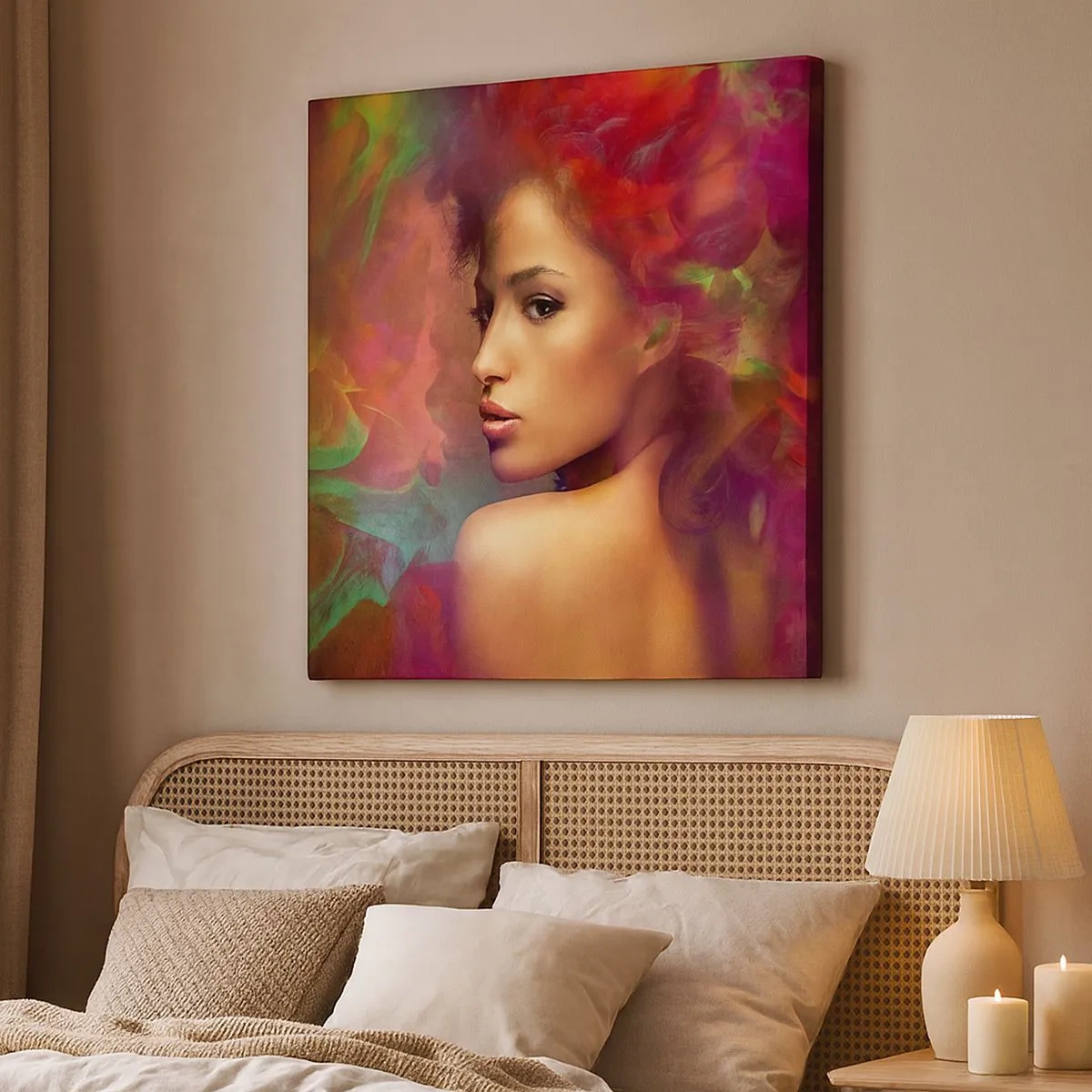 Canvastavla - Bild på duk - Vackrare är regnbågen, delikat som dimman - 30x30 cm