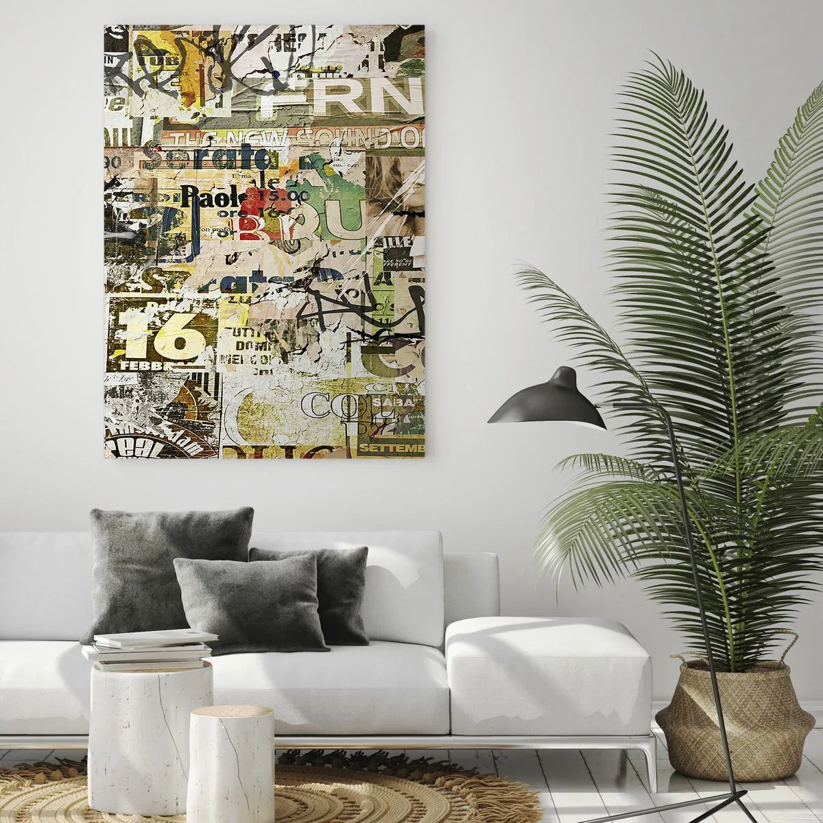 Glastavla - Bild på glas - Oj, det händer saker och ting - 50x70 cm