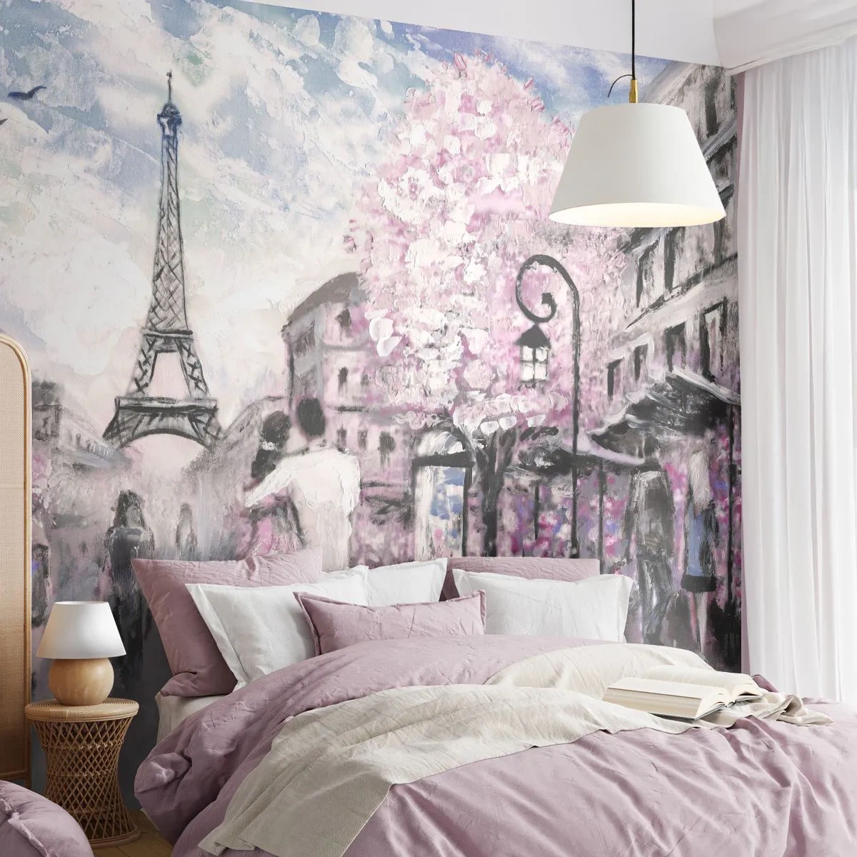 Fototapet Premium Sand - Bli kär bara i... - Stad, Eiffeltornet, Paris - 300x210 cm