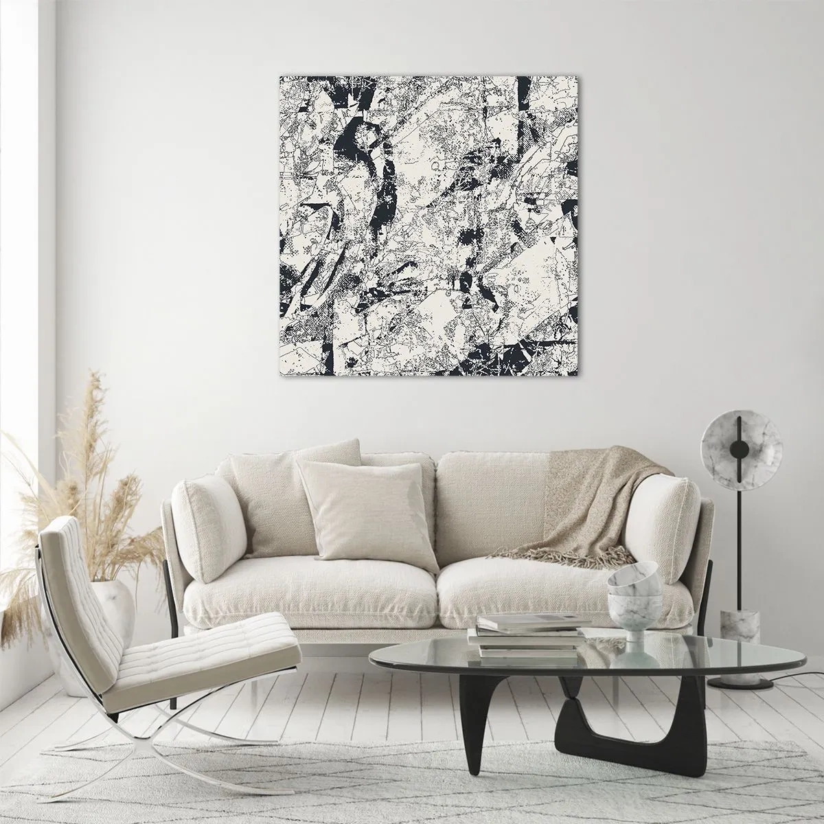 Glastavla - Bild på glas - Motsatsernas interpenetration - 50x50 cm