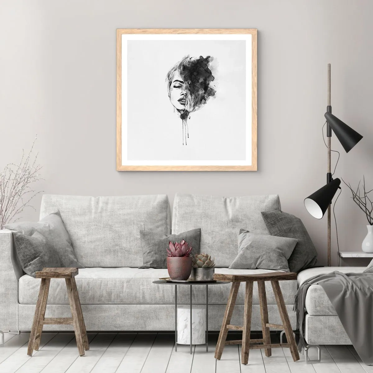 Affisch i ram av ljusek - Vad flickan drömmer om - 30x30 cm