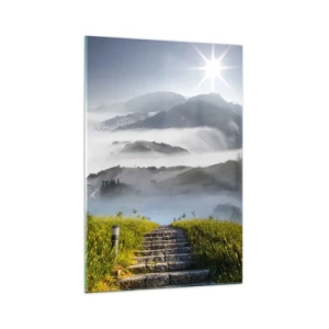 Glastavla - Bild på glas - Upp mot molnen - 70x100 cm