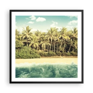 Affisch i svart ram - Kanske här? - 60x60 cm