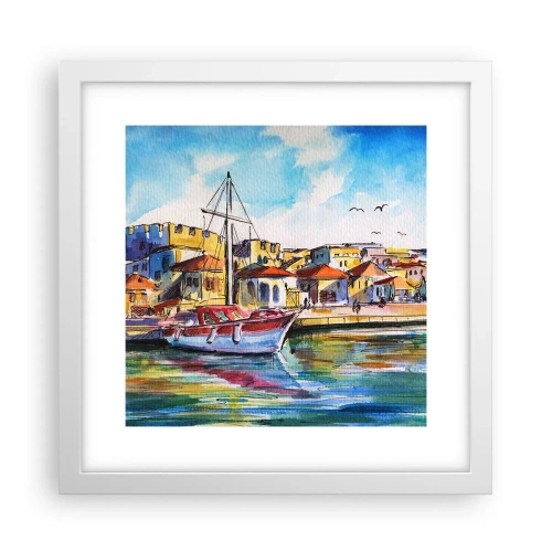 Affisch i vit ram - Regnbågseftermiddag - 30x30 cm