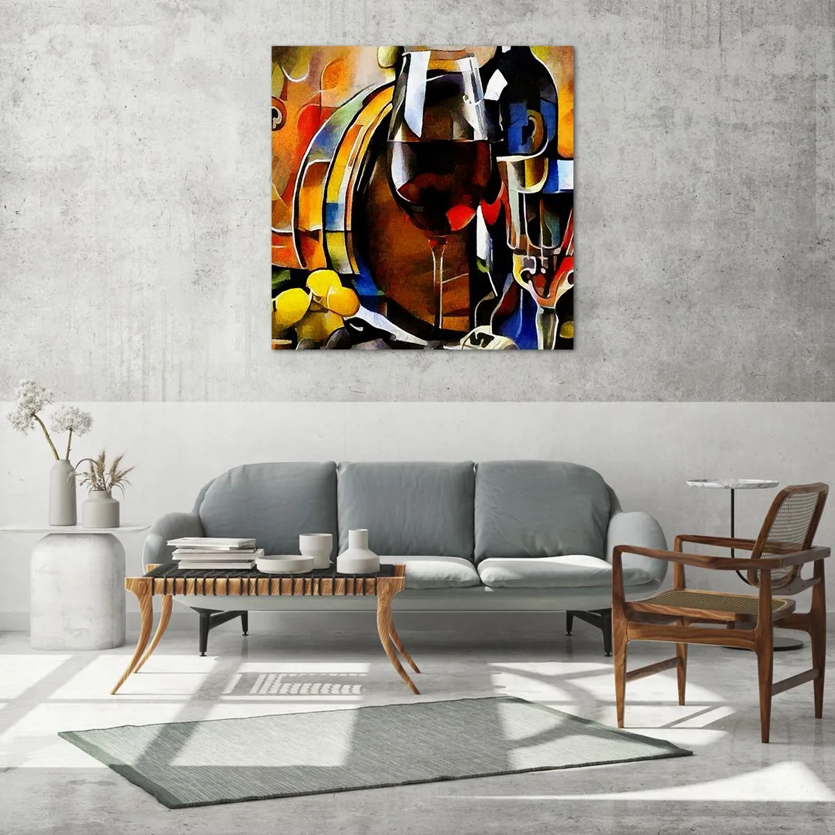 Glastavla - Bild på glas - Så blir världen färgglad - 70x70 cm