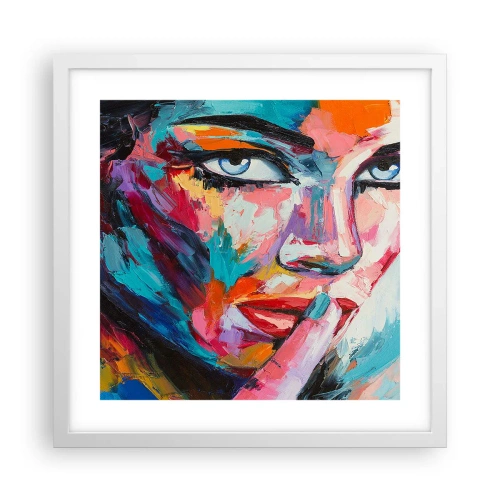 Affisch i vit ram - Vår första hemlighet - 40x40 cm