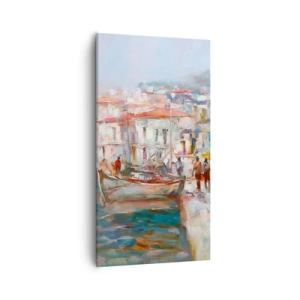 Canvastavla - Bild på duk - Pastellfärgad semester - 55x100 cm