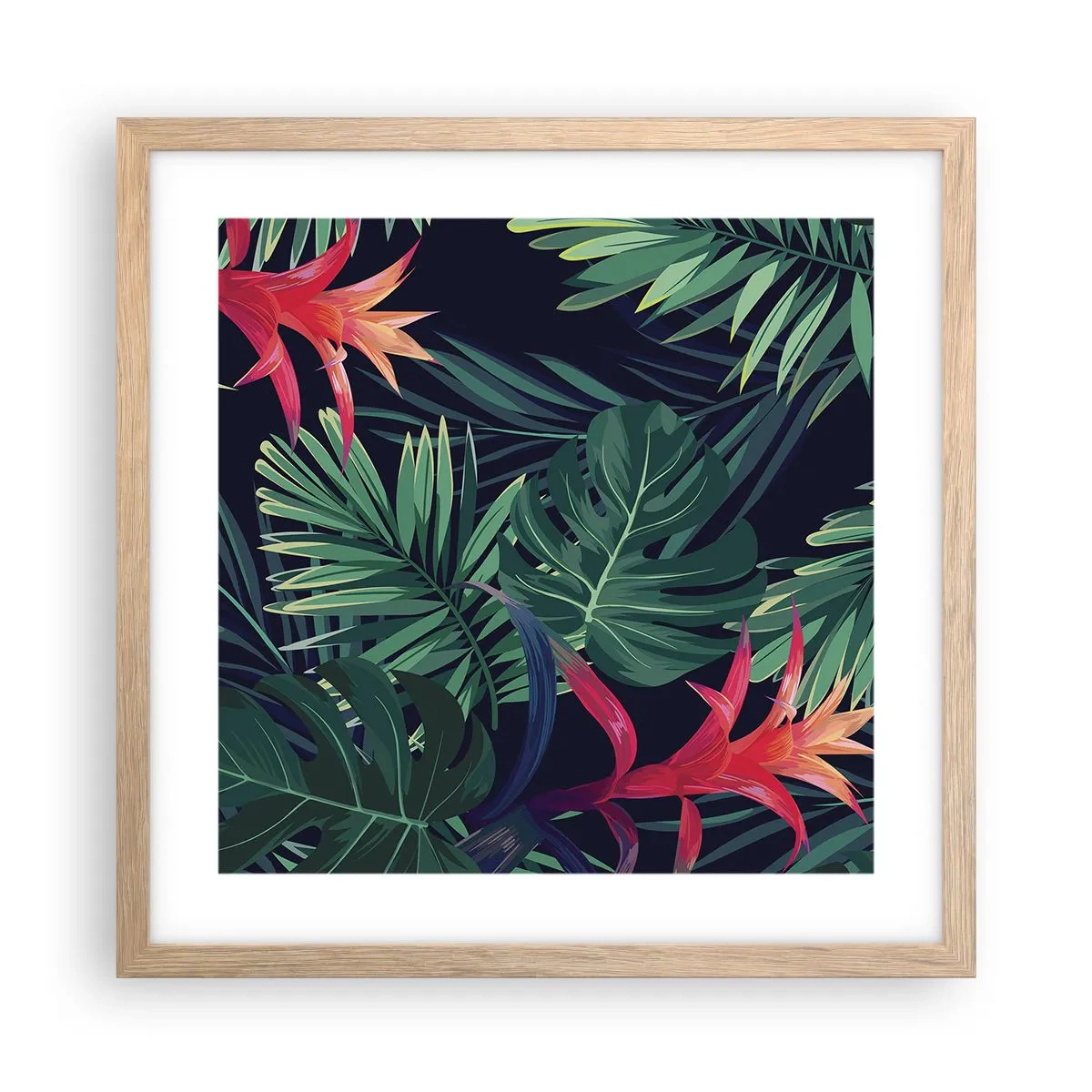 Affisch i ram av ljusek - Brinna i grönskan - 40x40 cm