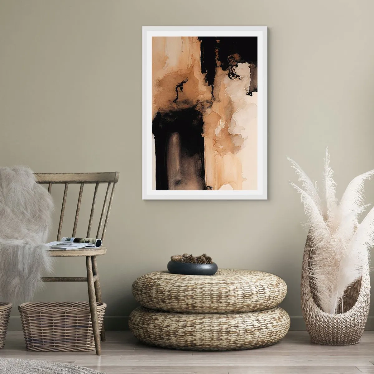 Affisch i vit ram - Intrigerande abstraktion - 61x91 cm