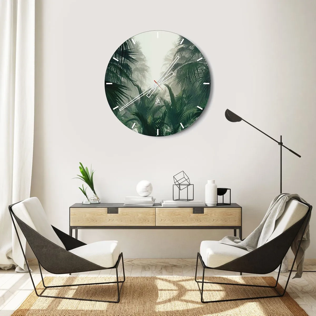 Väggklocka - Klocka på glas - Tropisk hemlighet - 30x30 cm