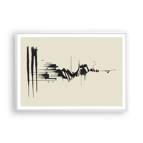 Affisch i vit ram - Skyndsam abstraktion - 100x70 cm